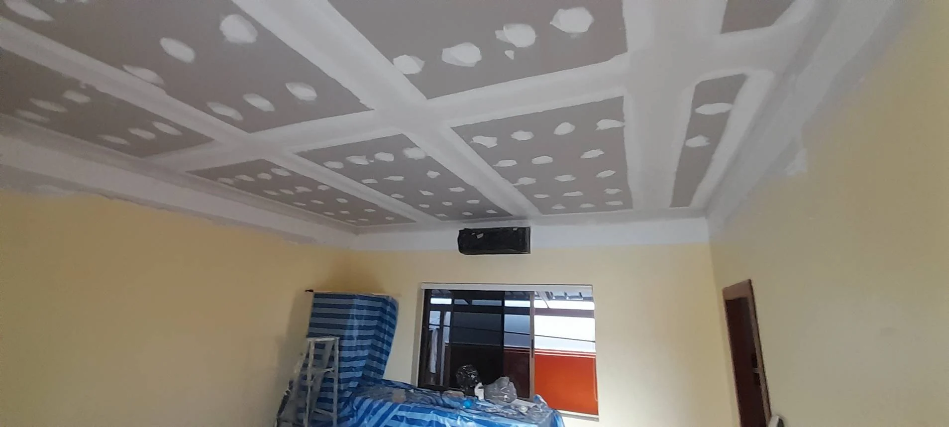 Ceiling boarding and joint preparation