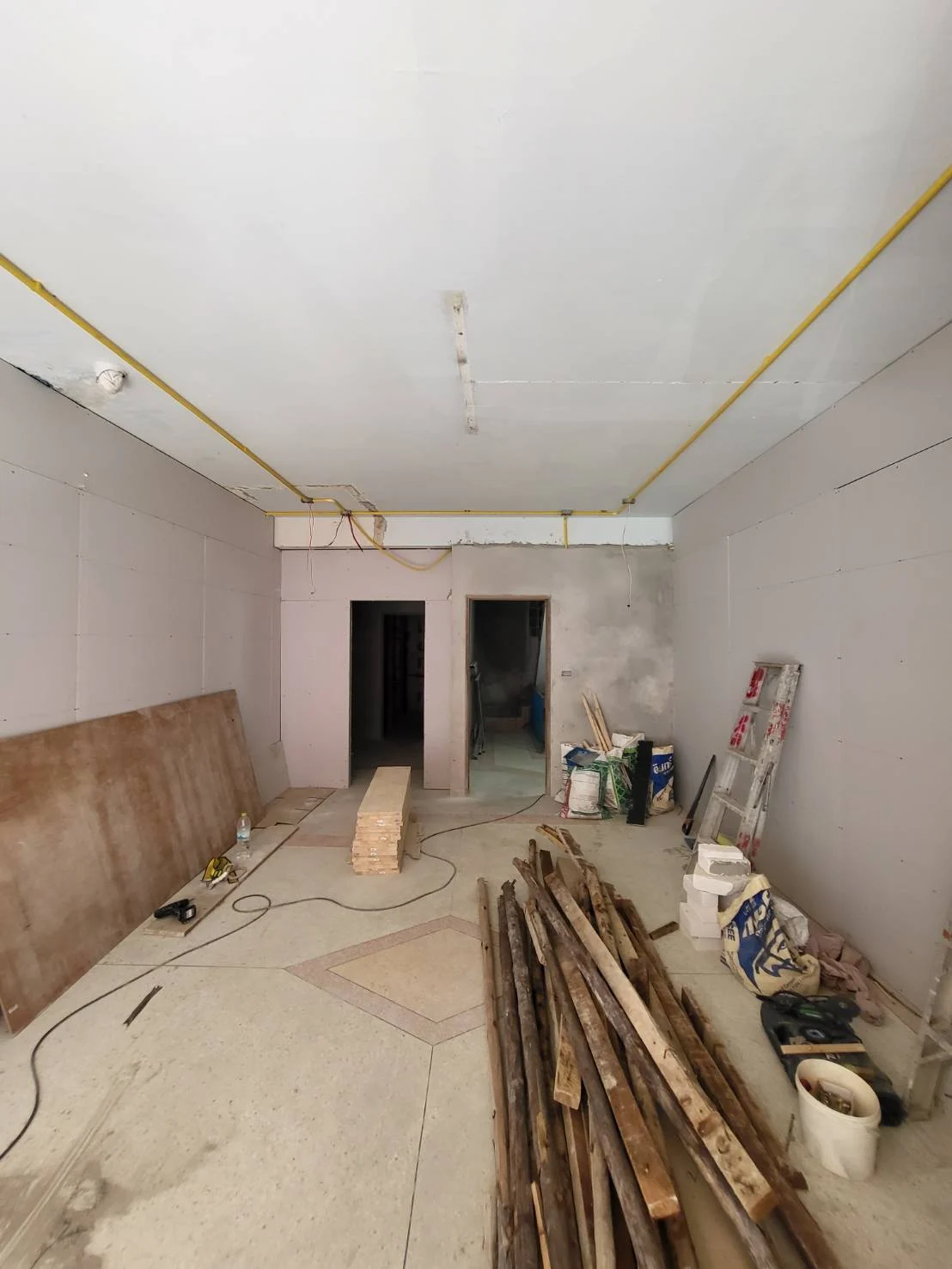 Interior renovation and ceiling preparation